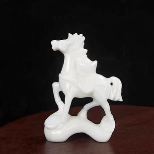 天然玉石马摆件桌面十二生肖装饰品动物造型家居客厅开业乔迁送礼