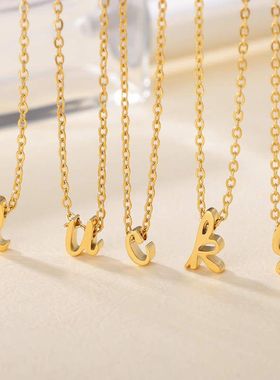 速卖通新款小写字母项链空心项链