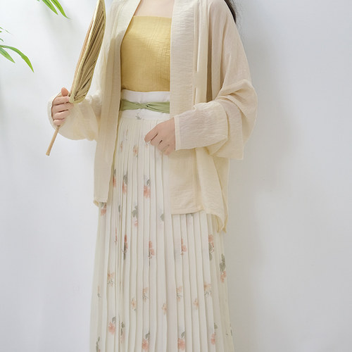 女飞机袖一片式百褶裙春夏新款