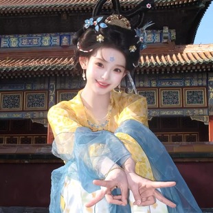 套装 汉服女月桂复原重工刺绣唐制齐胸裙仙气日常破裙春夏薄款 新款