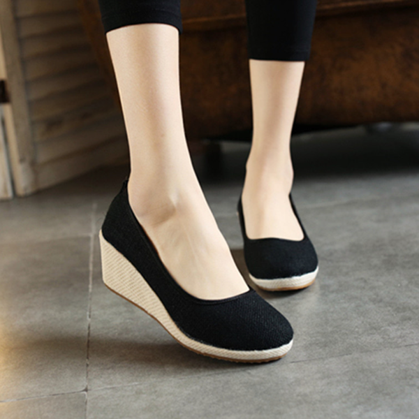 其他坡跟素色茶艺布鞋旗袍女鞋