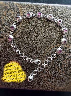 尼泊尔天然纯银旺夫礼物碧玺手链