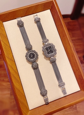 孤品回血价泰国手表925纯银钨钢钻手链狐尾链表带马赛克进口