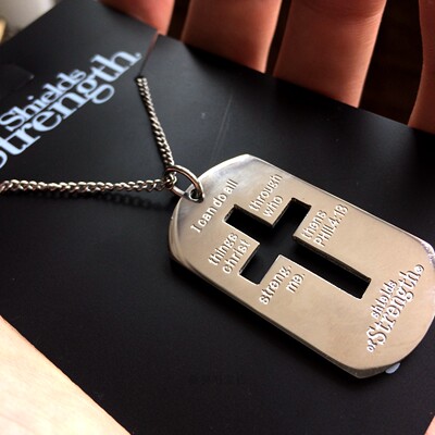 美国正品项链男士狗牌钛钢装饰