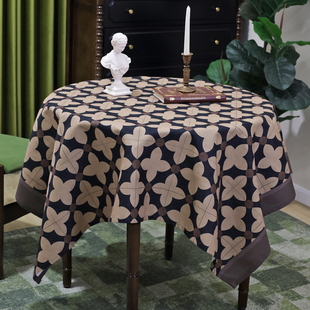 中古风桌布法式复古氛围感桌布高级感茶几布小圆桌盖布加厚防烫