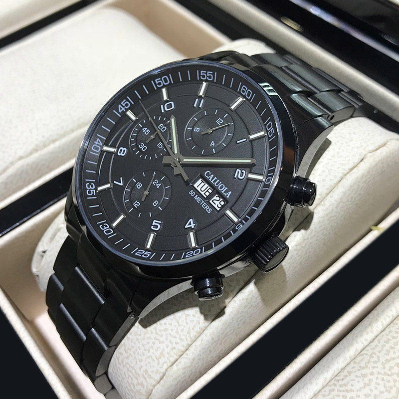 卡罗莱机械表精钢带男士手表男表全自动防水十大学生潮正品牌腕表