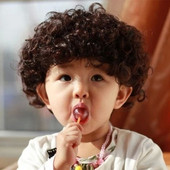 爆炸头 宝宝拍照假发 假发 儿童摄影 影楼假发可爱短卷球迷头 包邮