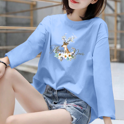 长袖韩版适中印花女性