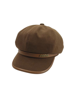 min字母皮质帽带八角帽 12934