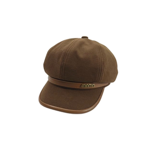 min字母皮质帽带八角帽 12934