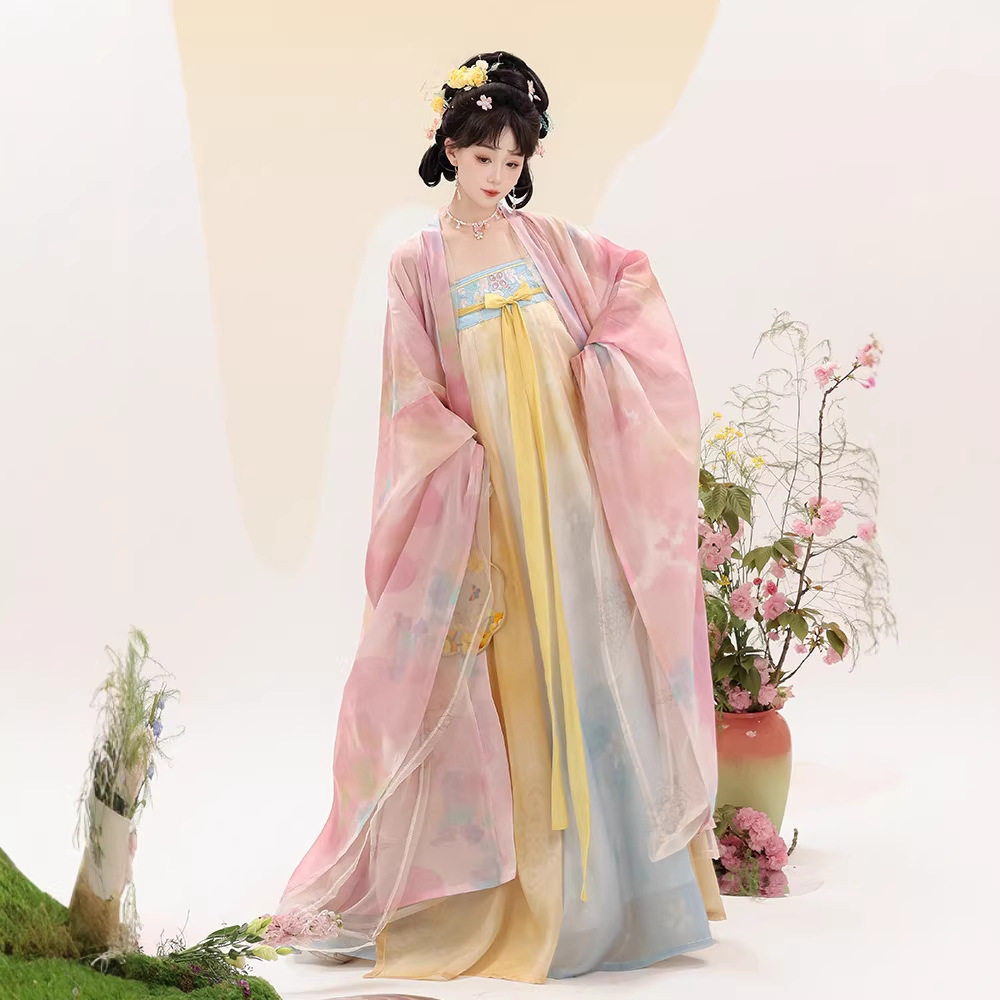 原创唐制成人汉服女齐胸绣花破裙大袖衫仙气汉服女日常春秋款
