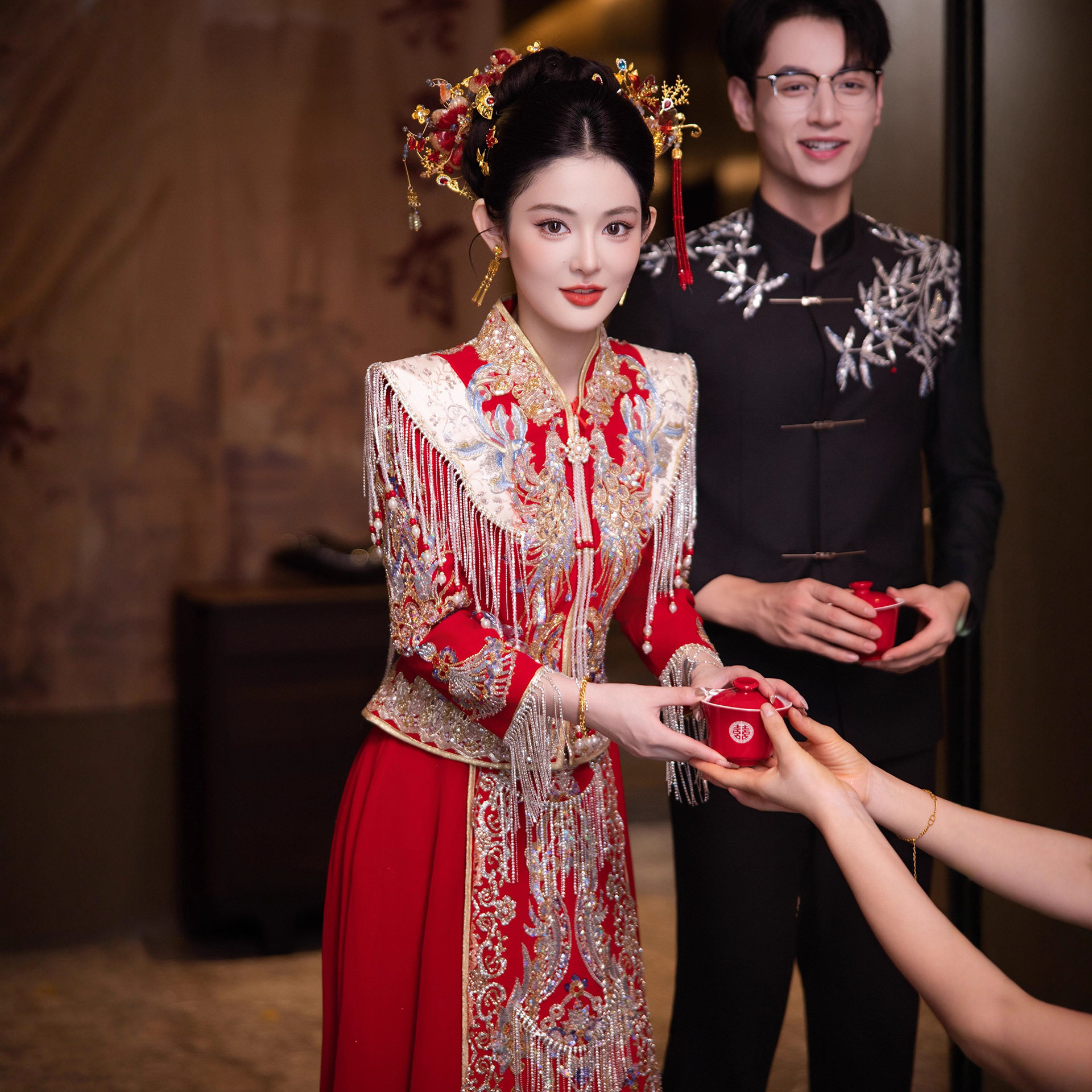丝绒秀禾服婚服2025新款中式新娘结婚礼服情侣套装出阁高级感奢华