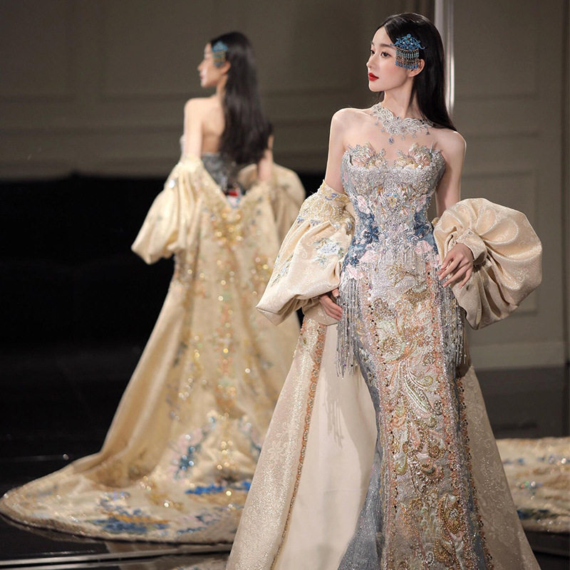 新中式嫁衣礼服2025夏新款新娘结婚敬酒服婚服出阁服气质鱼尾