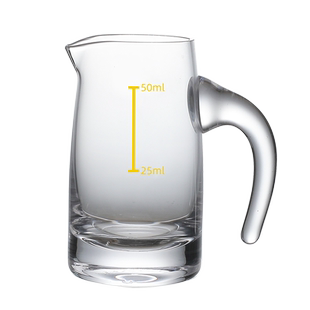 家用水晶玻璃带刻度白酒分酒器50ml直饮分酒壶带把手一两白酒杯