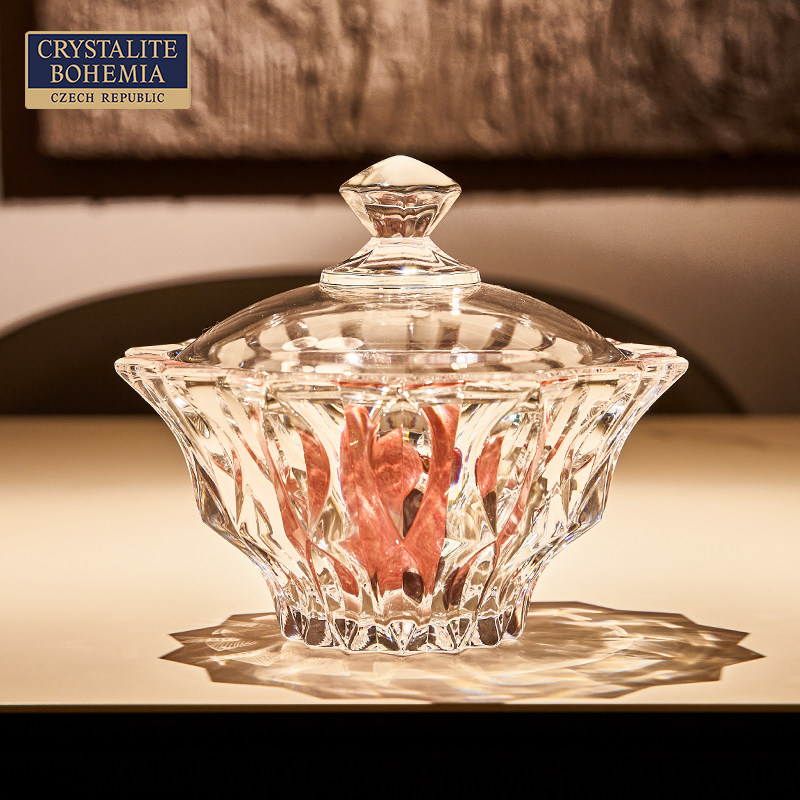 Czech Republic BOHEMIA Imported crystal Glass Candy cup With cover Sugar bowl Candy dish Dried fruit boxes Fruit plate Fruit bucketin the Tableware , Tableware , Fruit bowl/Fruit plate/Hamper  category - from Buy2taobao.com to provide professional Taobao agent buy service