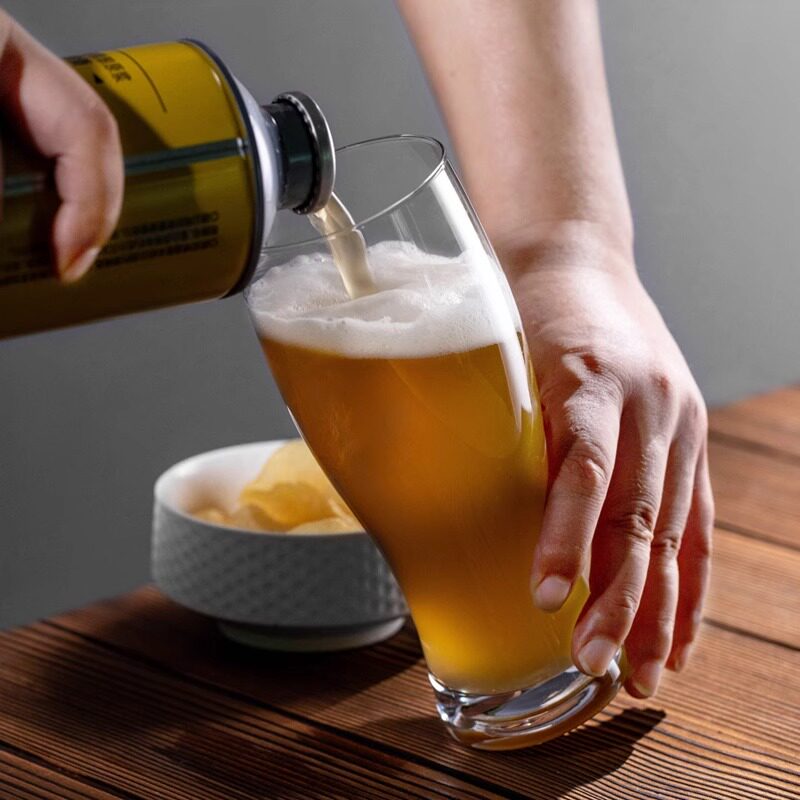 KROSNO进口水晶玻璃精酿啤酒杯小麦杯大号扎啤杯家用水杯饮料杯