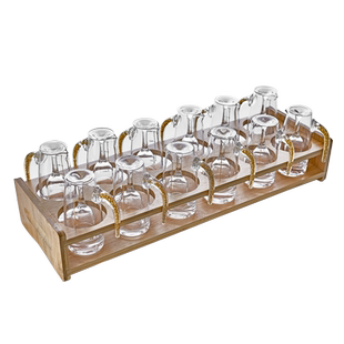 一杯一壶金箔水晶玻璃分酒器家用小号一口杯酒盅中式白酒杯套装