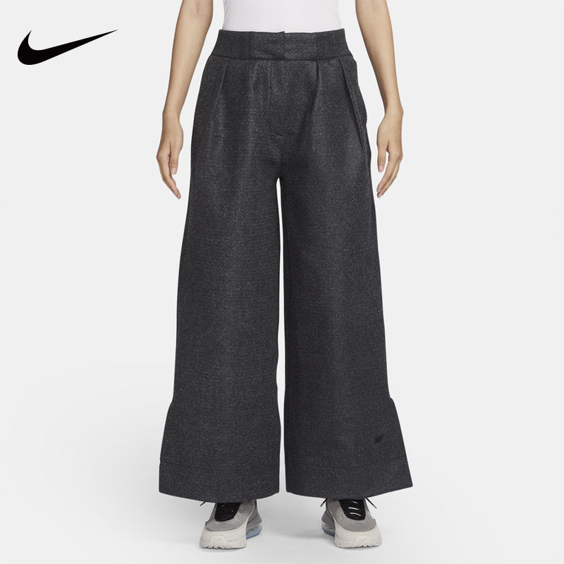 Nike耐克2024冬季新款女子高腰宽松阔腿大裤脚休闲运动长裤FB8362