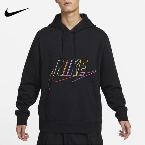 NIKE耐克卫衣男2023春季新款运动服针织连帽保暖长袖套头衫DX0542