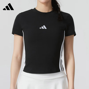 Adidas阿迪达斯女子T恤2025新款健身训练休闲运动透气短袖JY8570