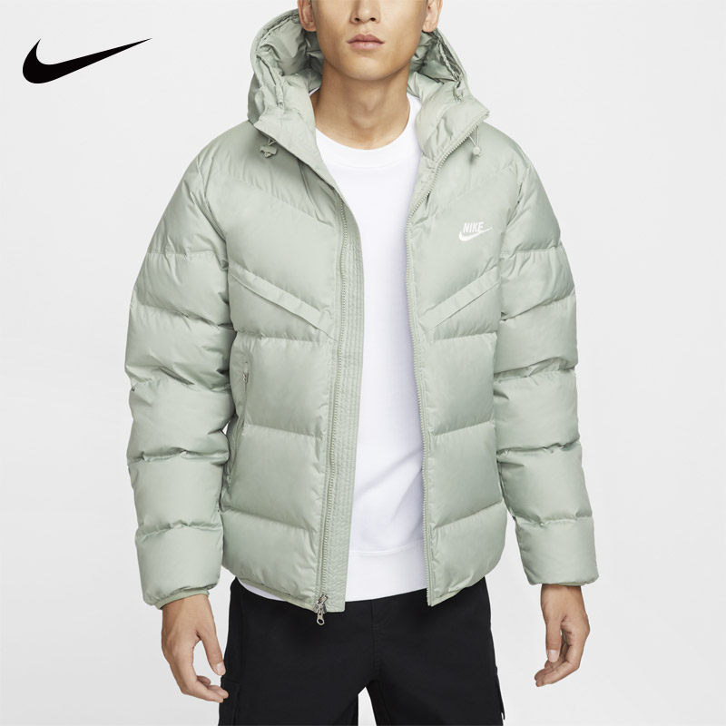 NIKE耐克运动外套男子2024冬季新款休闲运动连帽羽绒服HQ0897
