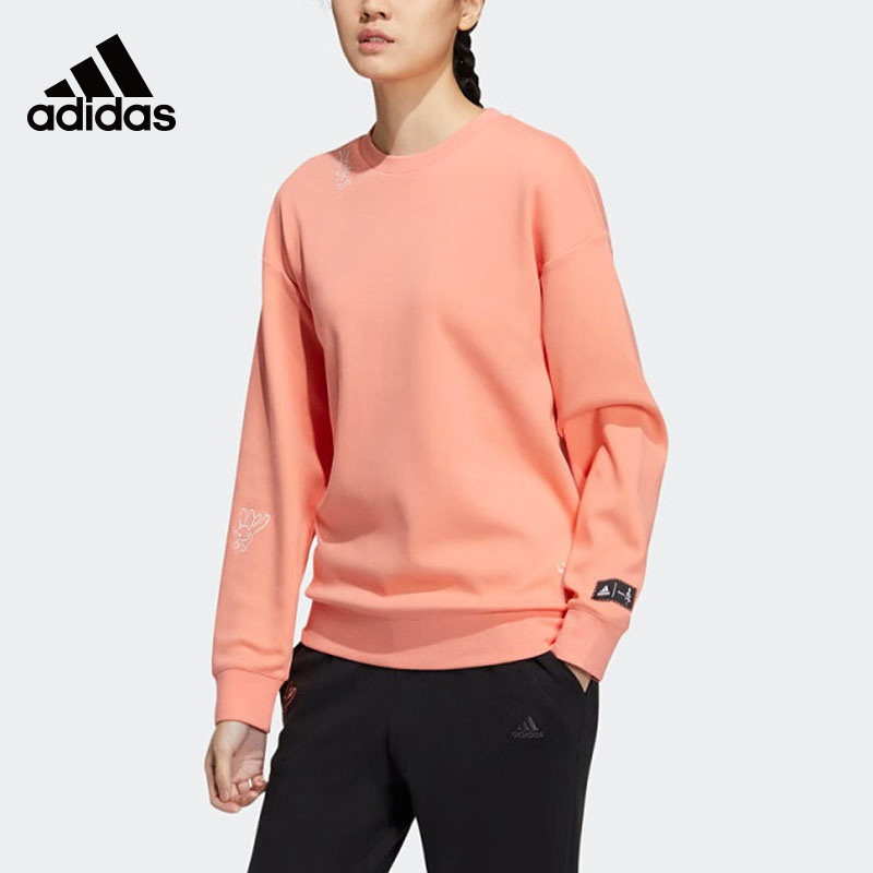 Adidas阿迪达斯卫衣女2022冬季新款套头衫训练衣休闲内搭潮HZ3003