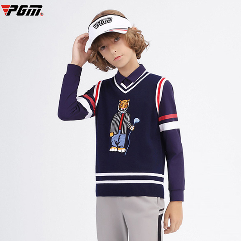childrens wear golf sweater vest 保暖丝光羊毛高尔夫童装毛衣