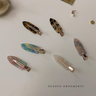 2个装 一字鸭嘴卡子夹子头饰 无痕发夹边夹少女夏刘海欧阳娜娜同款