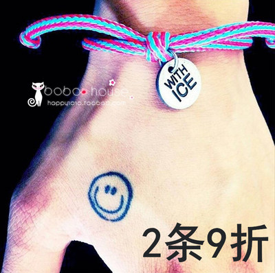 韩国正品代购withice gd权志龙纯手工编织渐冻人慈善手绳情侣手链