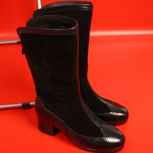 ALIASMAE圆头拼接复古西部中筒