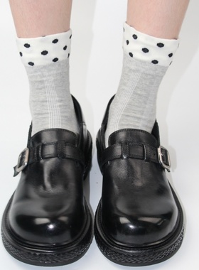 ALIAS MAE 2025手工进口牛皮圆头平底扣环黑色棕色浅口女乐福鞋