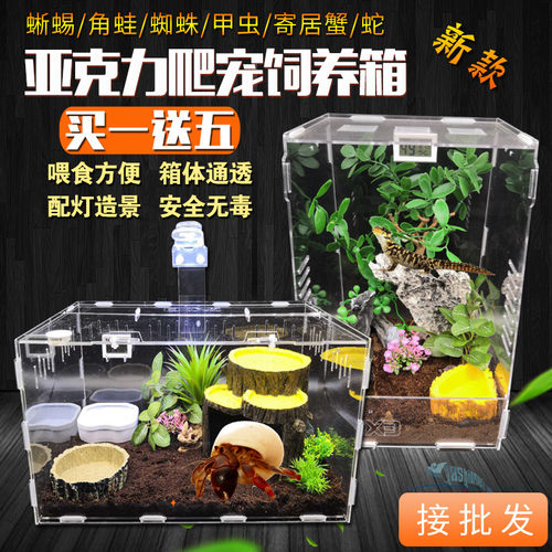蜗牛亚克力造景寄居蟹透明饲养盒