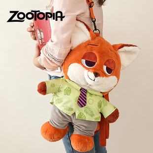 疯狂动物城朱迪狐尼克毛绒玩偶双肩包可爱卡通玩偶公仔背包礼物