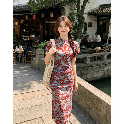 新中式改良小个子中长款日常旗袍