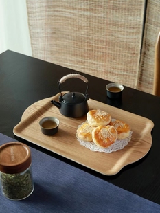 水曲柳日式 托盘木质长方形西点蛋糕自选餐盘烘焙店展示木制家用盘