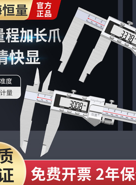 恒量加长爪双刀爪单向爪数显卡尺0-500mm0.01尖头电子游标卡尺