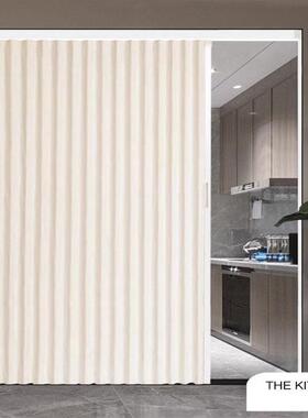 日式PVC折叠门推拉门移门厨房隔断客厅卫生间阳台室内门无下轨