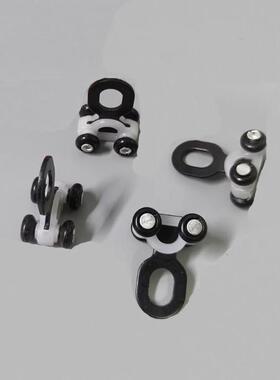 嵌入式隐形窗帘轨道LU型弯轨专用四轮不生锈滑轮窗帘轨道滑轮静音