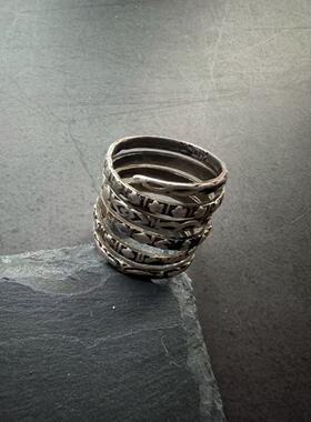 月末魔羯。老银饰。|一圈圈| 老银多层弹簧戒。戒指