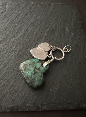 月末魔羯。原创。|爱心| 欧洲回流老银爱心。绿松石爱心。项坠