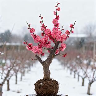 红梅花盆栽原生绿梅带花苞老树桩苗适合冬天养的花冬季耐寒花卉易