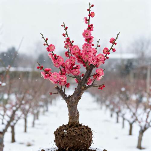 红梅花盆栽原生绿梅带花苞老树桩苗适合冬天养的花冬季耐寒花卉易