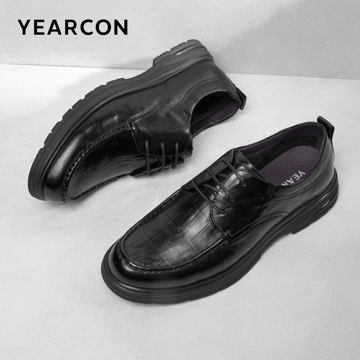 意尔康男鞋休闲皮鞋透气男款真皮正装商务男士软底舒适公务通勤鞋