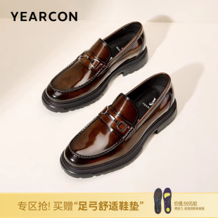 春秋真皮高端男士 英伦风单鞋 商务休闲皮鞋 乐福鞋 男式 意尔康男鞋