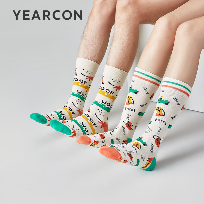 意尔康情侣袜长筒靴休闲