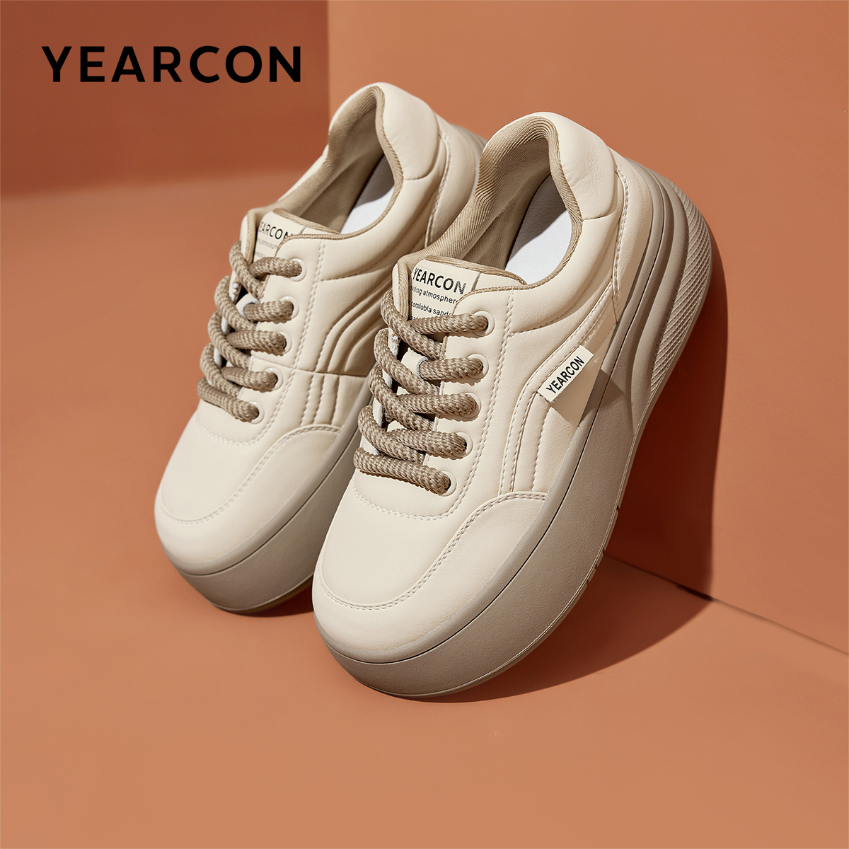 休闲厚底板鞋意尔康平底