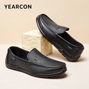 2025新款 中年爸爸鞋 羊皮男士 真皮休闲皮鞋 乐福豆豆鞋 意尔康男鞋