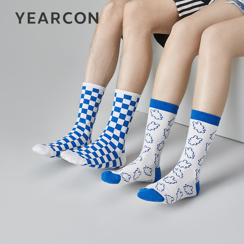 意尔康长筒袜情侣袜休闲