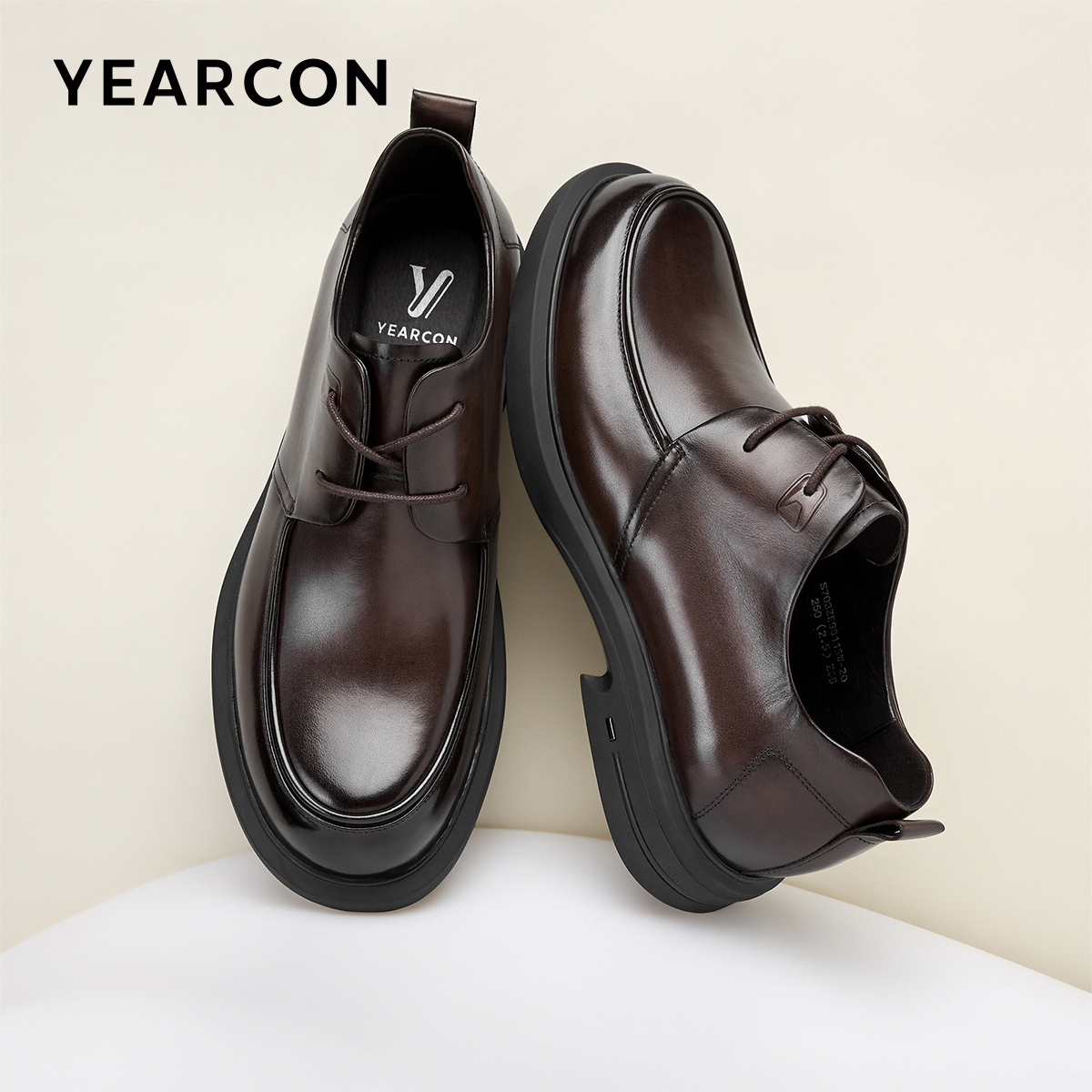 真皮德比鞋意尔康正装皮鞋