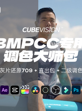 BMPCC 4K/6k调色LUT灰片还原709预设插件BMD人像滤镜电影感pr胶片